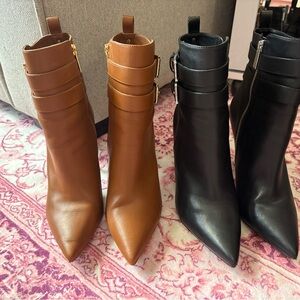 2 pair of Leather Ankle Boots - Black and Brown. Micheal Kors.